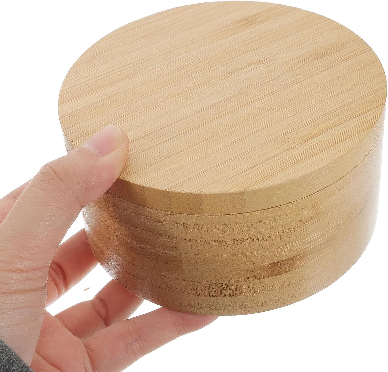 BETOOKY Double-compartment Kitchen Seasoning Container with Dual-color Wooden Spoons, Divided Salt and Spice Holder for Household Cooking Essentials