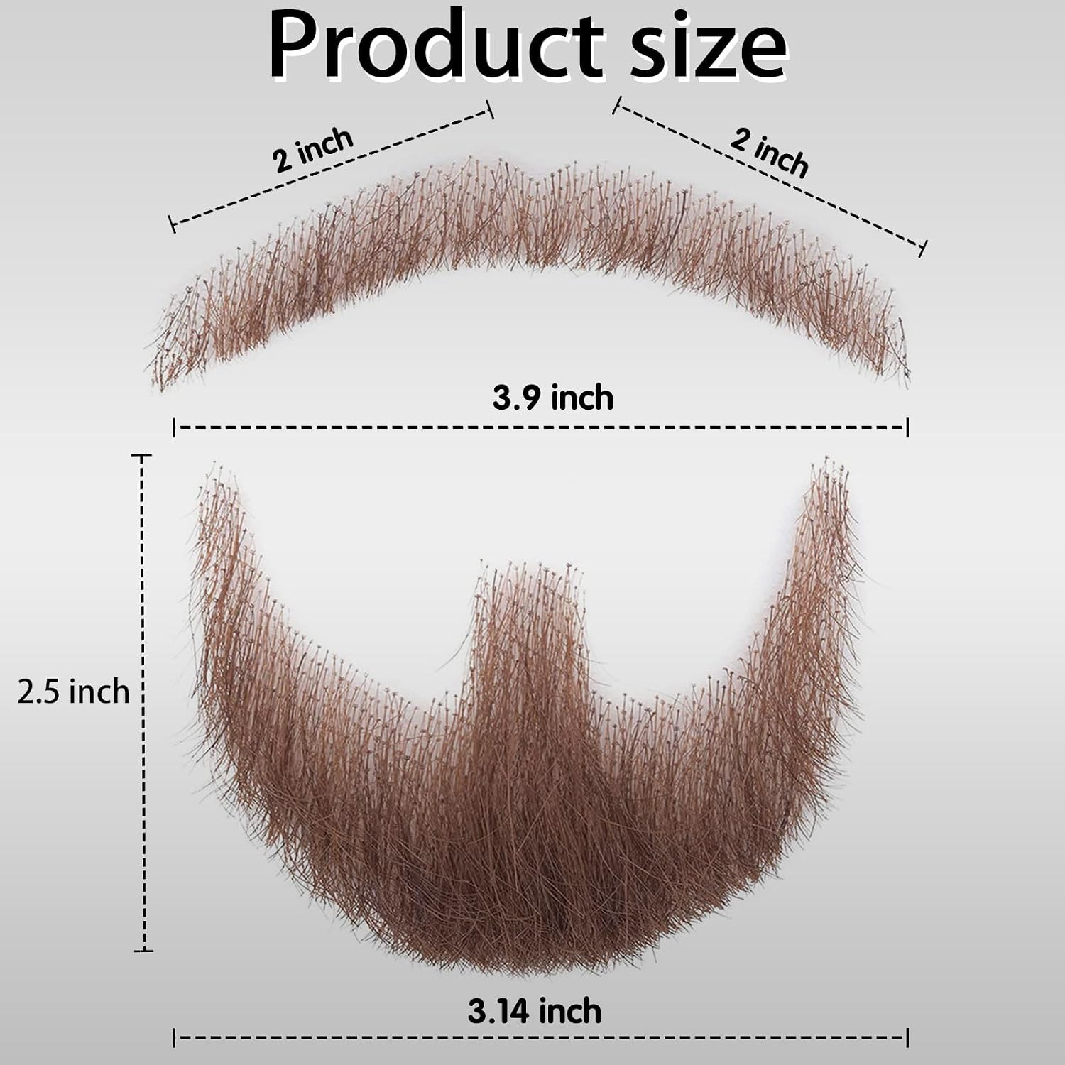 Fake Beard Goatee Realistic Mustache 100% Human Hair Brown Fake Beard Goat Beard Halloween Dressing/Drama/Party/Movie (Brown (goatee))