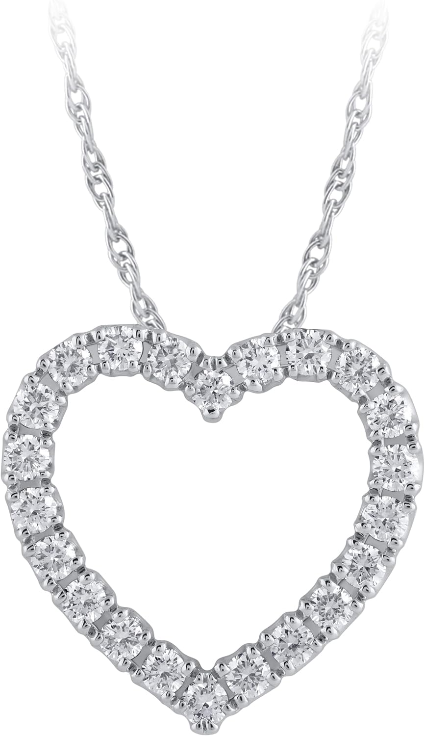 Boston Bay Diamonds - 14K White or Yellow Gold Classic Lab Grown Diamond Pendant Necklace Collection, D Color VS Clarity