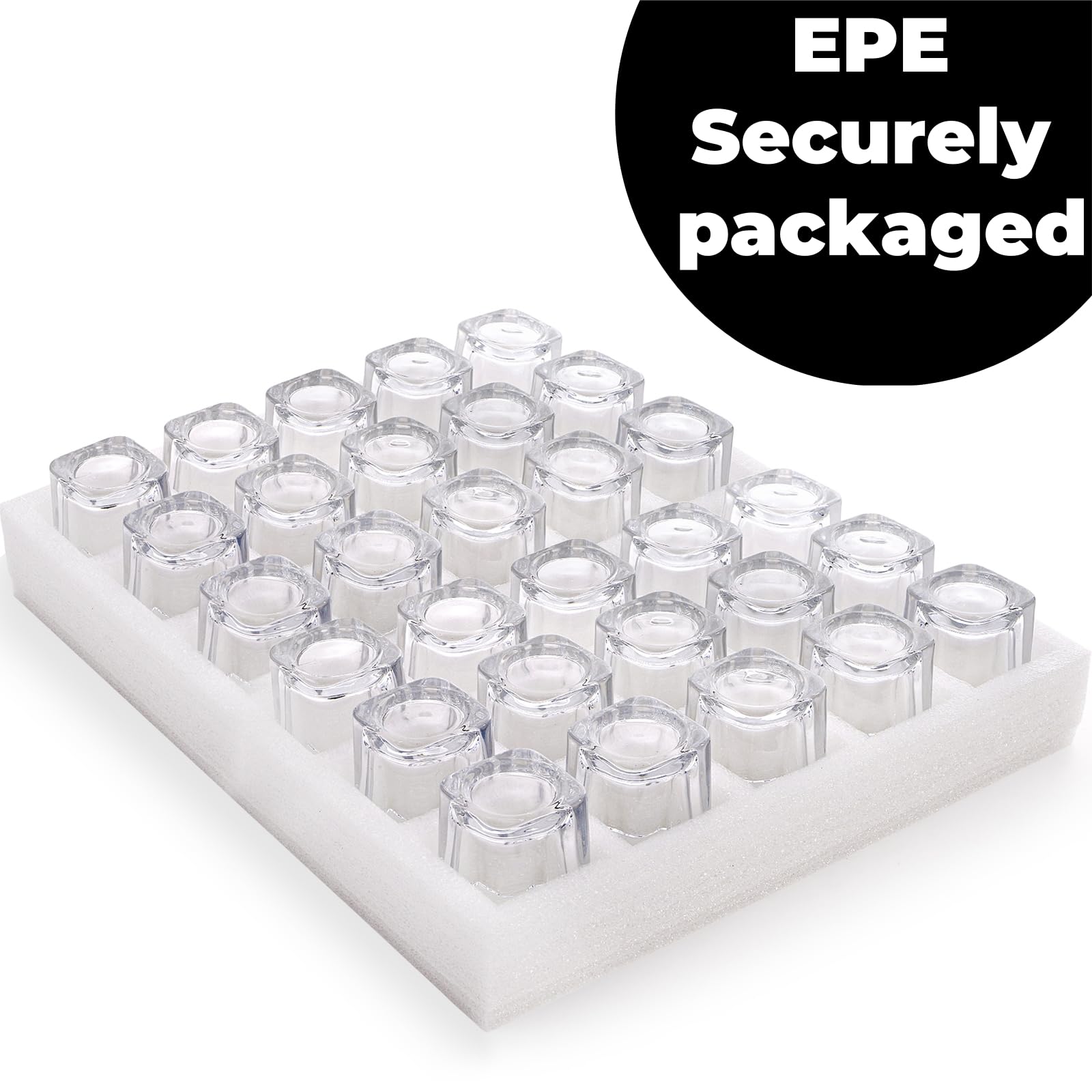 Lot de 30 verres à shot à base lourde, 62,4 g, verres à whisky carrés en vrac, petites tasses en verre épais pour vodka, tequila, expresso, liqueur, fournitures idéales pour les fêtes de bar