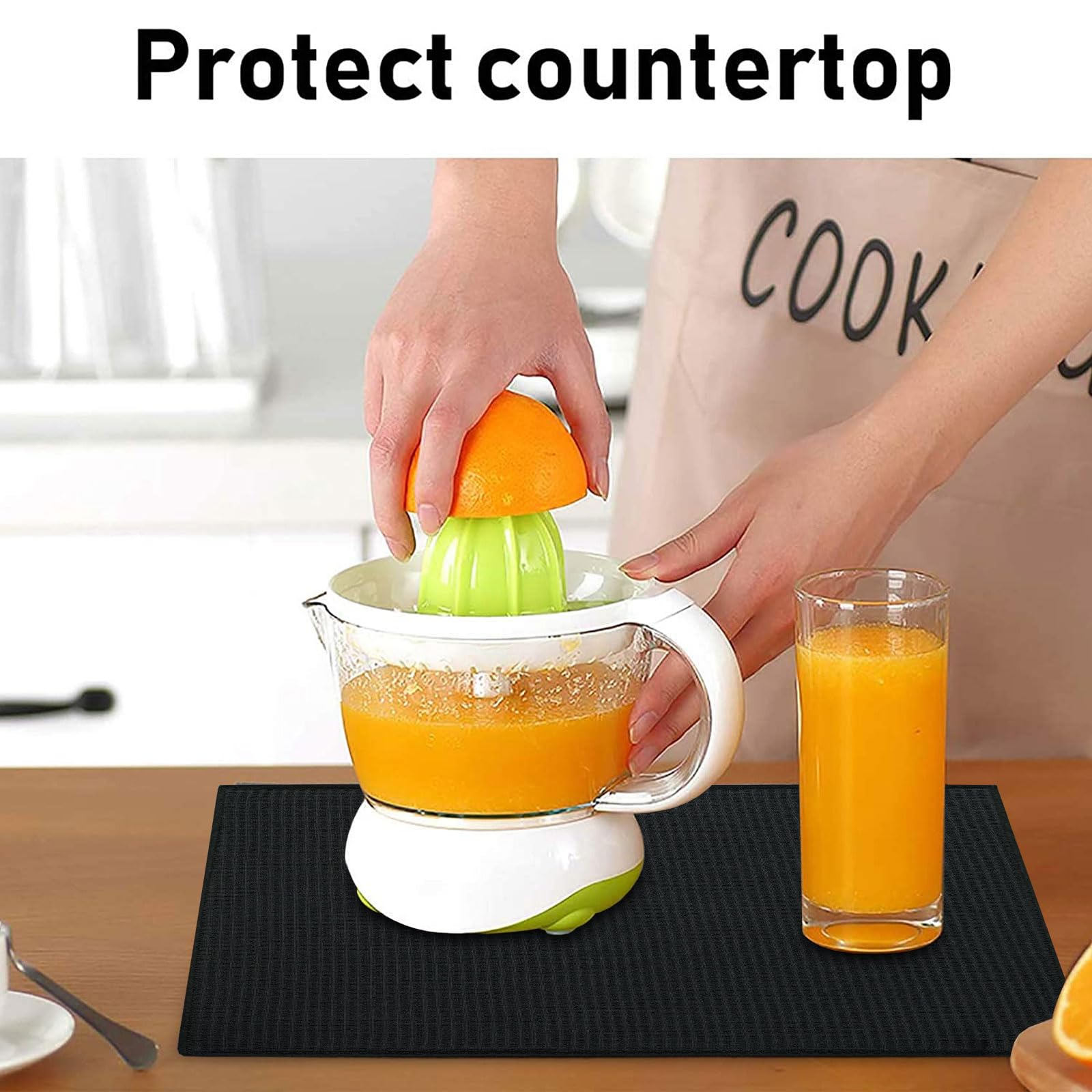 Tappetino per piatti,microfibra, asciugatura rapida, 2 pezzi Tappetino per piatti per cucina, accessori da tavola, lavaggio in lavatrice Nero