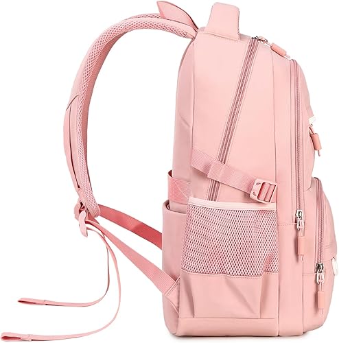 Miniatura 4 de CAMTOP Mochila para laptop de 15.6 pulgadas, universidad, escuela secundaria, mochila de viaje, mochilas casuales (17 pulgadas, rosa), A23055 Rosa,