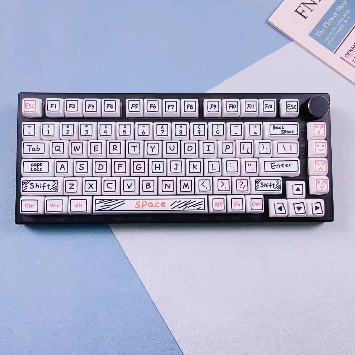 PBT Keycaps 127 Keys Cute Graffiti Keycaps Set, XDA Profile, Dye-Sublimation Key Caps for Cherry Gateron MX Switches Mechanical Keyboard