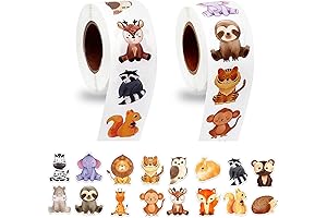 1000 PCS Animal Sticker Roll: Engage & Reward Kids with Vibrant Forest Animal Designs