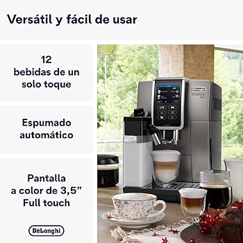 Dinamica Plus, Máquina Automática de Café en Grano, Cappuccino con LatteCrema System, Espresso, ECAM372.95.TB, Titanio/Negro4