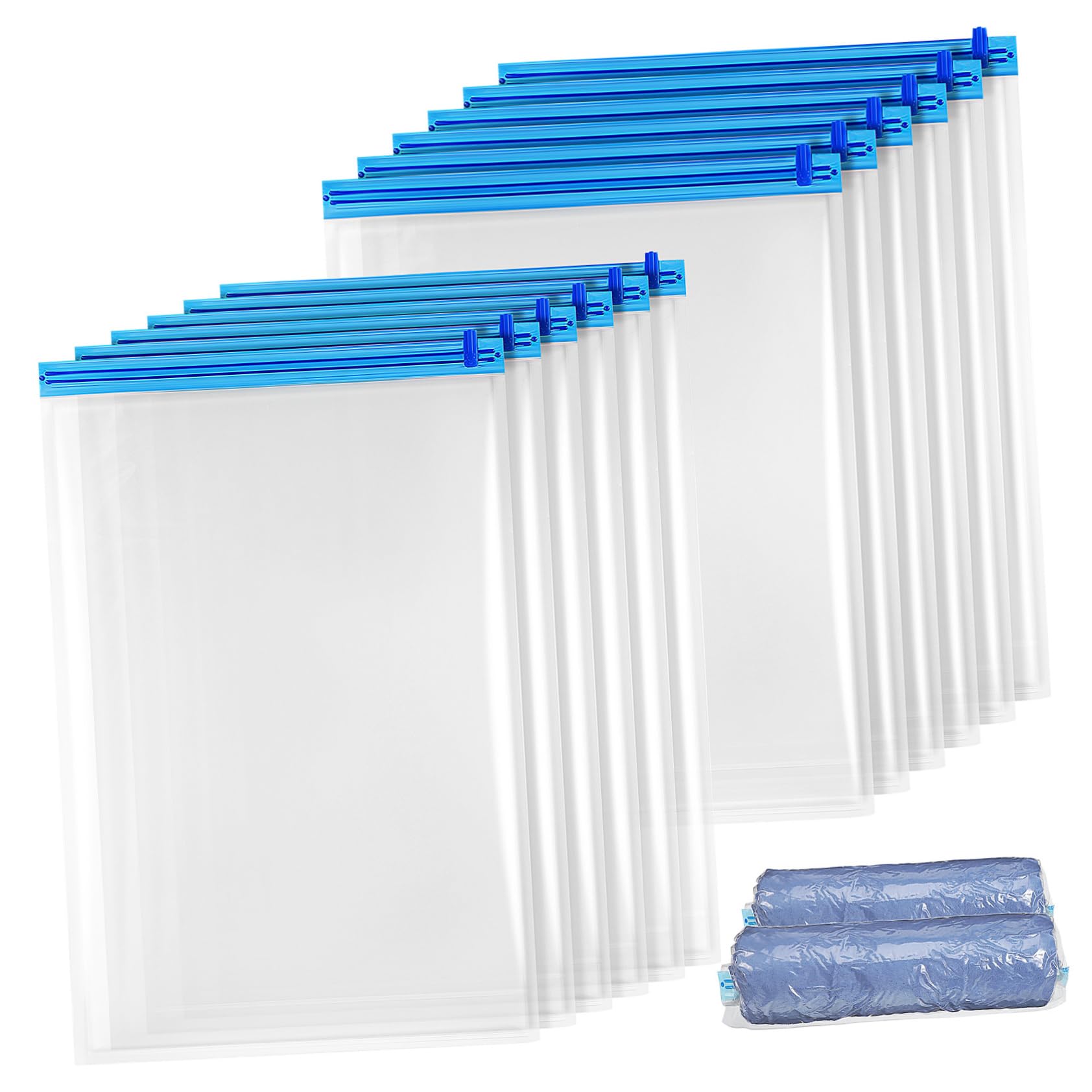DOITOOL 12 Pezzi Sacchetti Sottovuoto da Viaggio, Buste Compressione per Valigie, Riutilizzabili in Pa/pe, Salvaspazio per Abiti e Biancheria