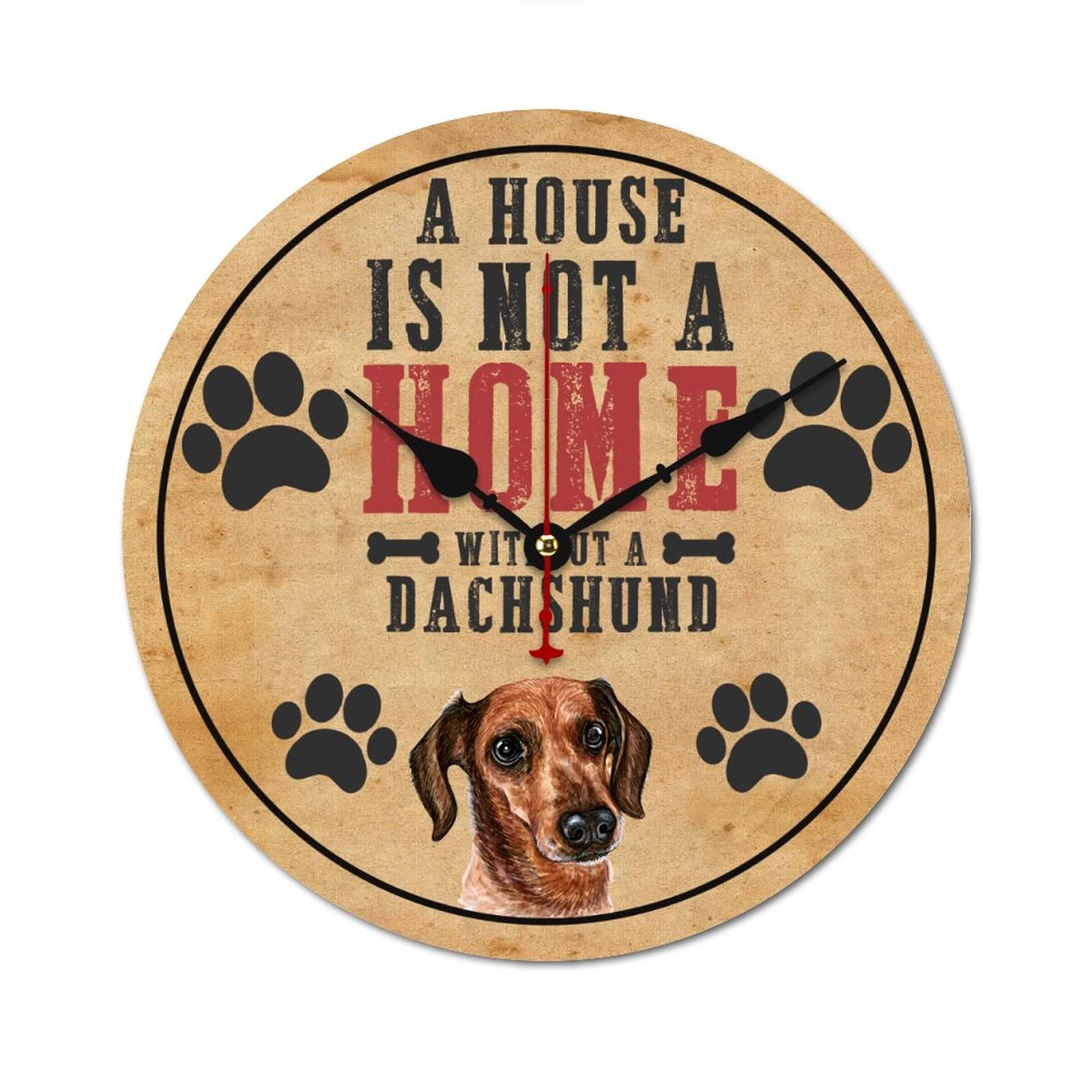 Horloge murale « A House Is Not A Home » : célébrez l'amour du Teckel dans votre décoration