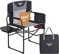 Vista 13 de SUNNYFEEL Silla de directores de camping, resistente, silla plegable portátil de gran tamaño con mesa auxiliar, bolsillo para playa, pesca, viaje