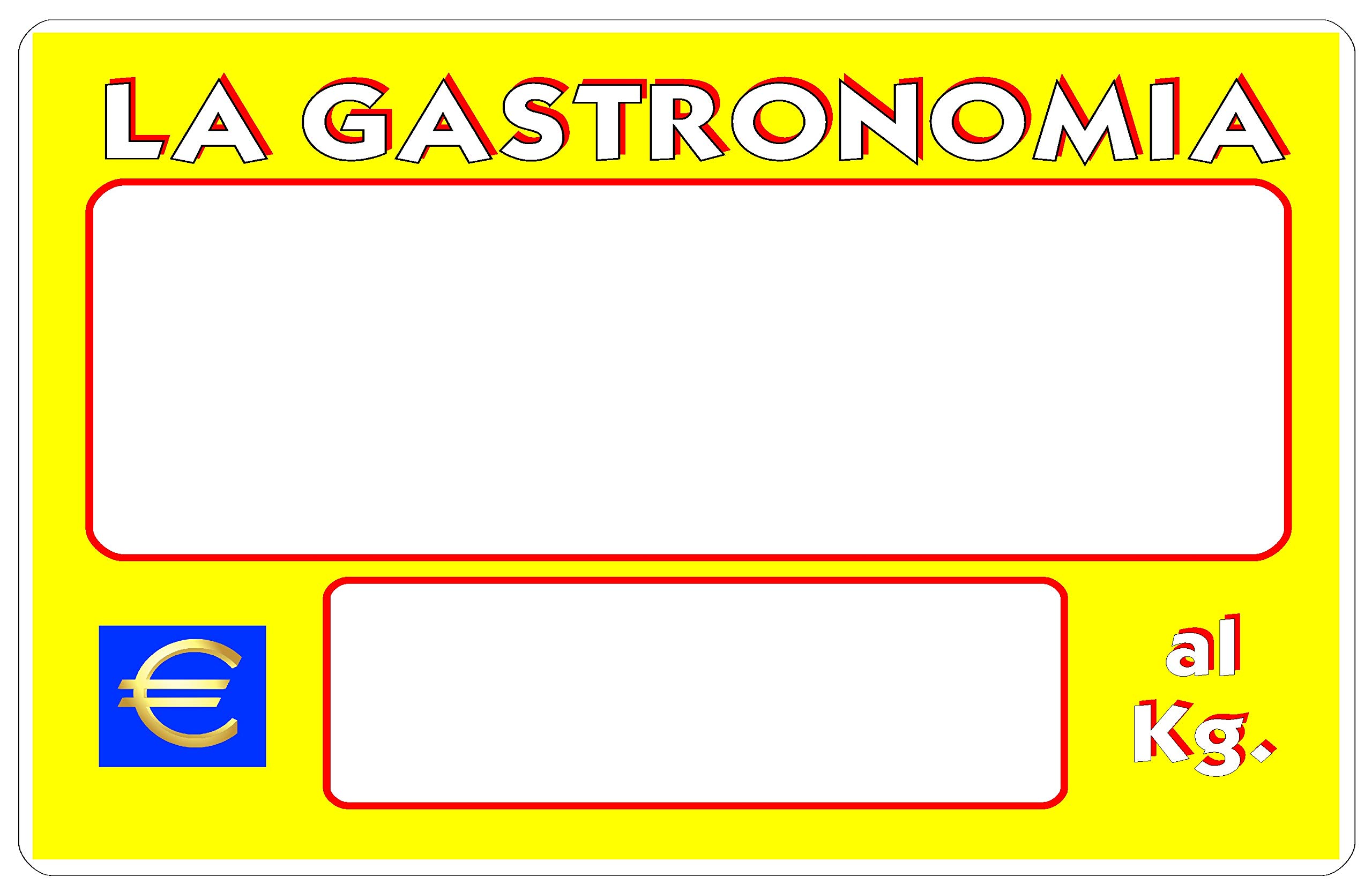 KIT 30 SEGNAPREZZI PLASTIFICATI GASTRONOMIA 60X90MM +30 SUPPORTI +1 PENNARELLO
