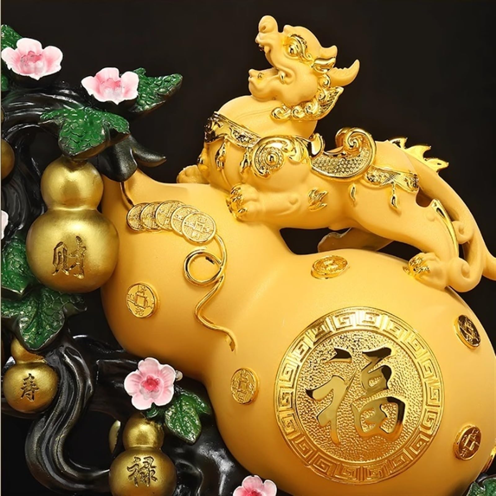 Decorazioni per la Scrivania I mestieri in resina retrò attirano ricchezza e buona fortuna Ornamenti di zucca Pixiu Raccolta di famiglia Decorazione di ricchezza Figurine di Scultura ( Size : S )