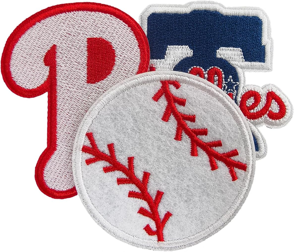 3Psc Philadelphia Fans' Favorite Baseball Iron On Patches, for Jacket Backpack Jeans Jacket Woman&Man