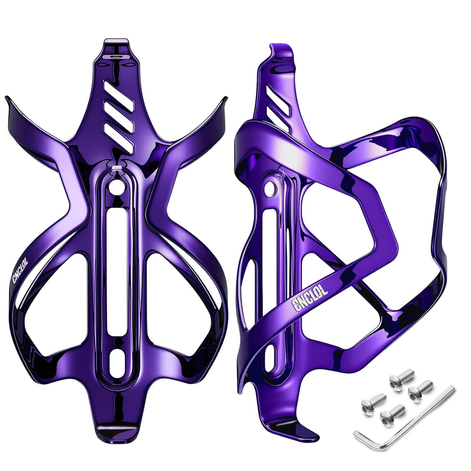 CNCLOL Bike Water Bottle Holder, Lightweight Aluminum Bicycle Bottle Cage Shockproof Design, Holds 20-32oz(500-950ml) for Road/Mountain/BMX/Kids/Gravel/Cycle (Black/Red/Blue/Orange/Purple)
