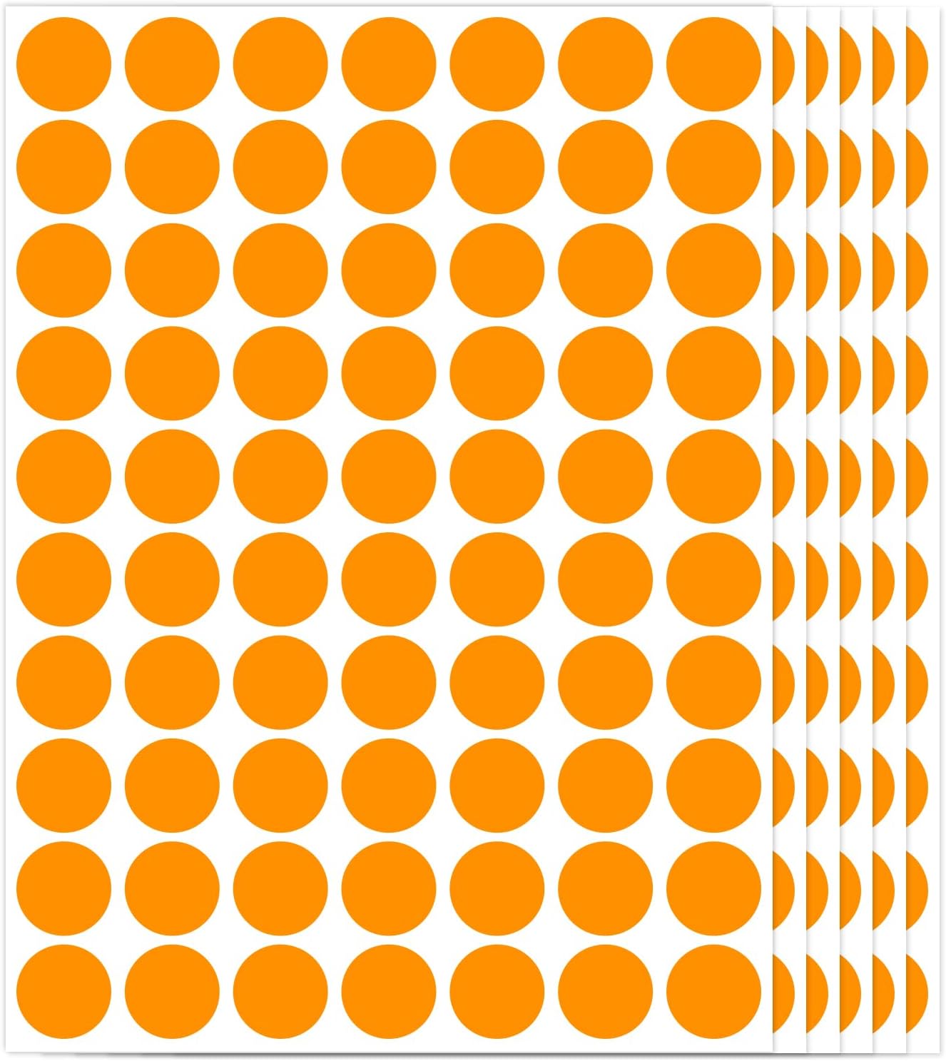 1400 PCS Orange Circle Dot Stickers 3/4" Round Color Coding Label Stickers