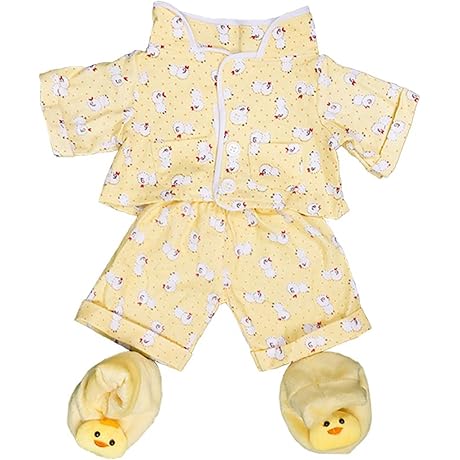 Teddy Mountain Yellow Chicken Pajamas with Slippers Set for Build-A-Bear