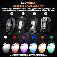 Vista 7 de Cable de extensión de luces LEDMIRCY para luces de roca LED - 5 pies 22AWG Conectores impermeables macho hembra 6 piezas 11mm tuerca