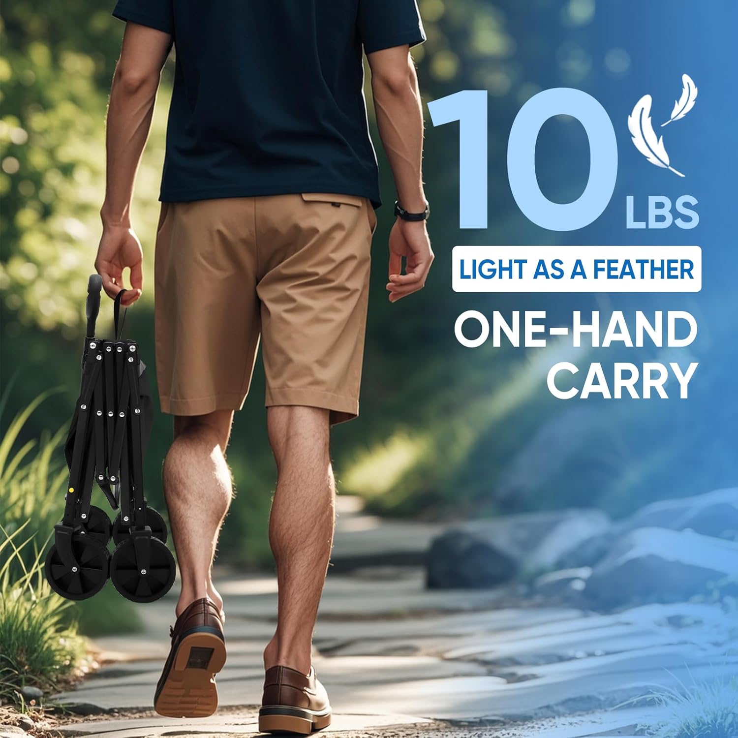 Collapsible Foldable Wagon with Weight acity, Heavy Duty Folding