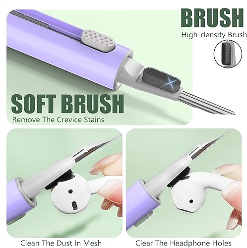 Miniatura 2 de Paquete de 1 kit de limpieza para auriculares AirPods Pro 1, 2, 3, kit de limpieza con forma de bolígrafo con cepillo suave, herramienta de esponja