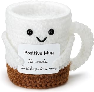 Sympathy Gift – Mini Handmade Positive Crochet Mug – Comfort Gift for Miscarriage, Grief, Bereavement, Loss or Hard Times, Thoughtful Condolence and Emotional Support Gifts