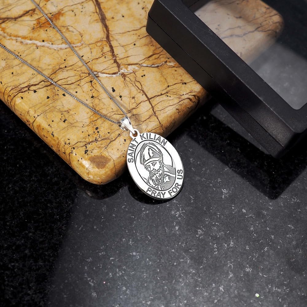 PicturesOnGold.com Saint Kilian Religious Medal - 2/3 Inch Size of Dime, Sterling Silver - Image 7