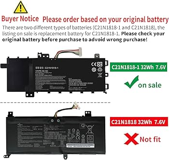Amazon.com: Emanjor C21N1818-1 Laptop Battery for ASUS VivoBook 15