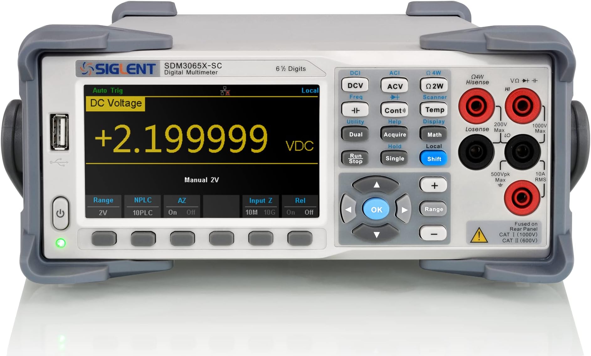 Siglent Technologies SDM3065X-SC 6½ Digit Digital Multimeter, DMM,Scanner Card SC1016, Grey