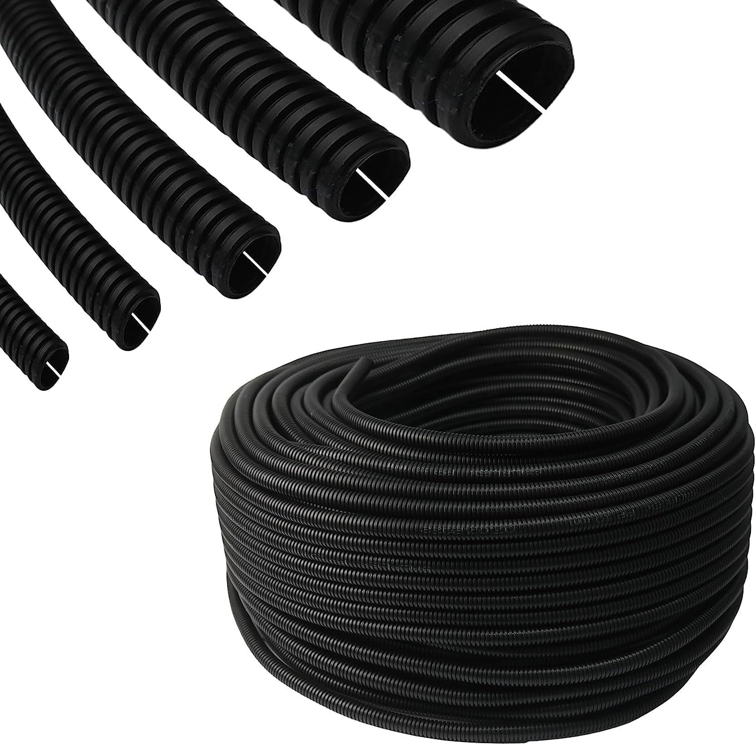 Tubo corrugado, protección de cables, tubo aislante, protección contra martas, tubo de instalación ranurado (22 mm de tamaño interior, 50 metros)