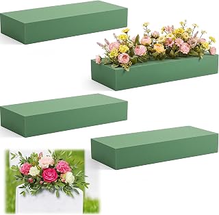 Lallisa 4 Pcs Green Reusable Floral Foam Blocks, 11.8 x 4.7 x 2''