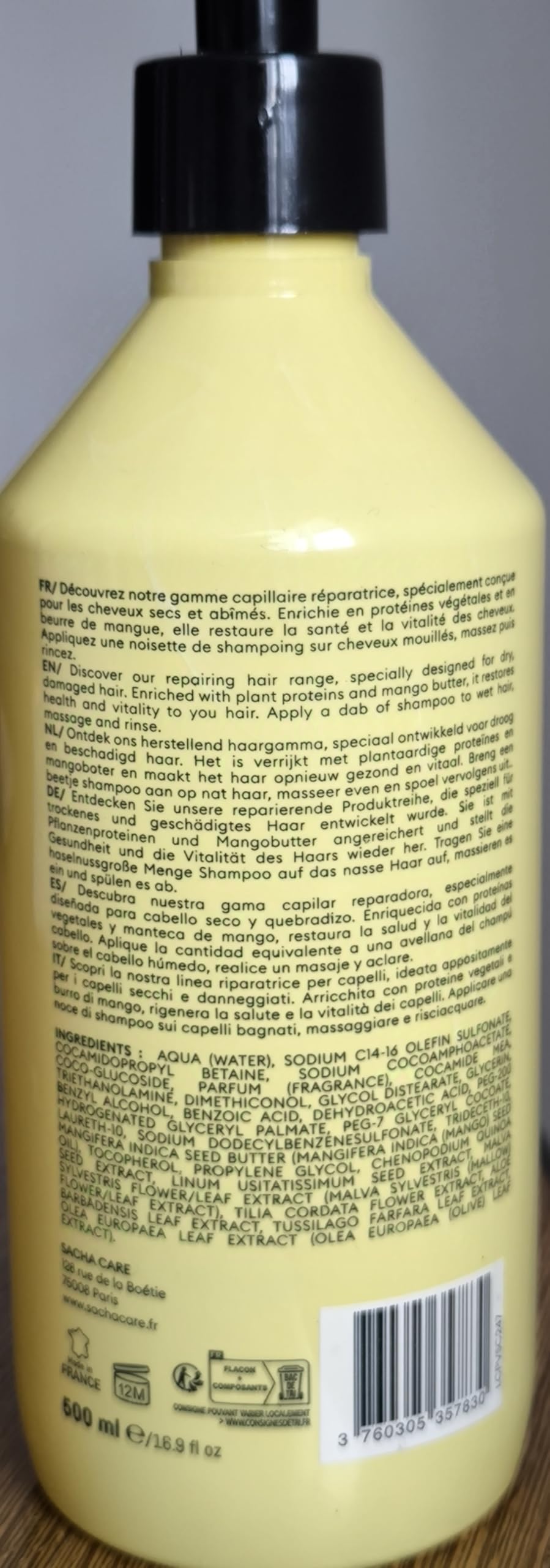 Expert Repair Force Hair szampon – z białkami roślinnymi i masłem mango, do suchych i zniszczonych włosów, regenerująca pielęgnacja, 500 ml