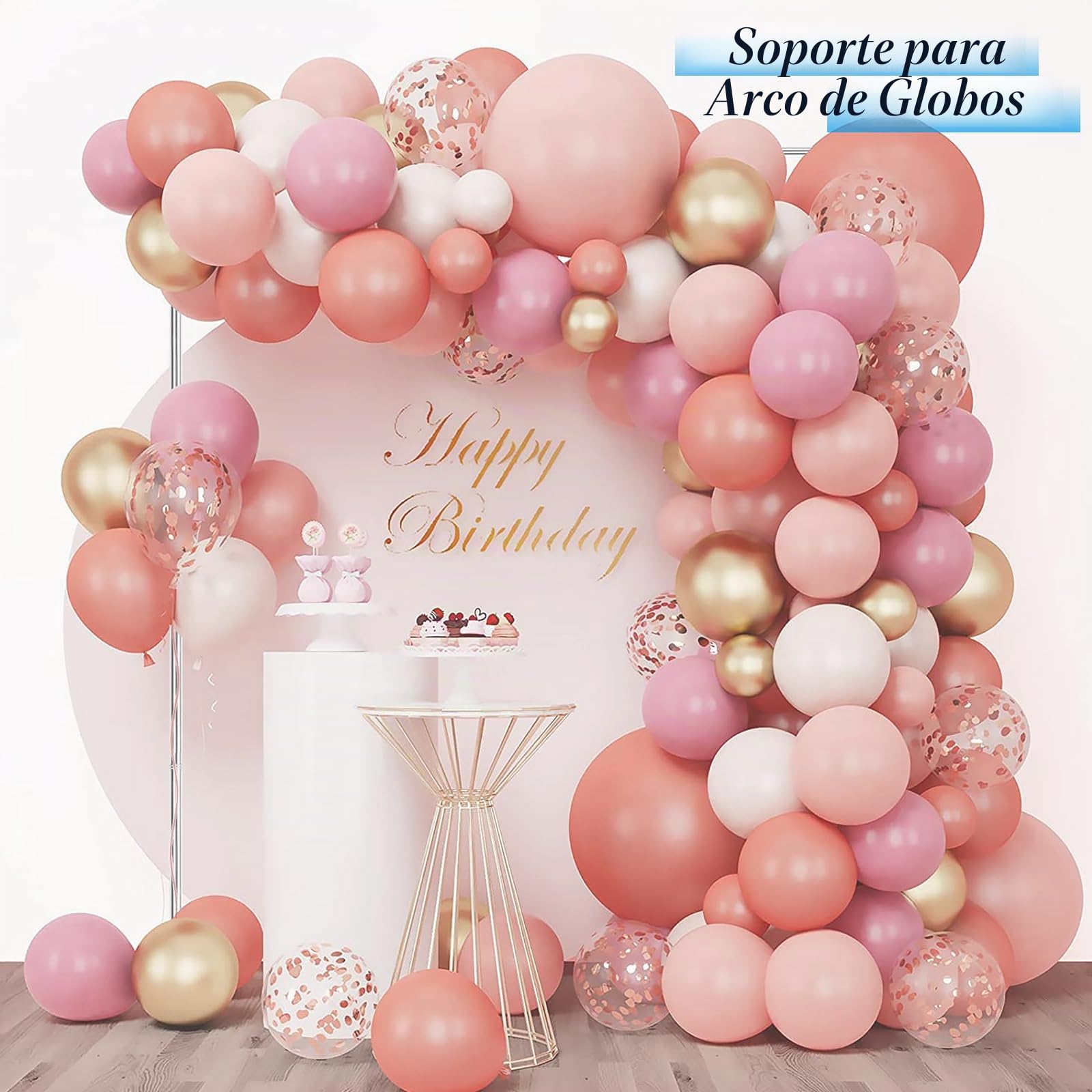 SAN LIKE Kit para arco de globos, arco para boda, de metal, Arco de Boda Estructura de soporte para globos, para decoraciones de bodas
