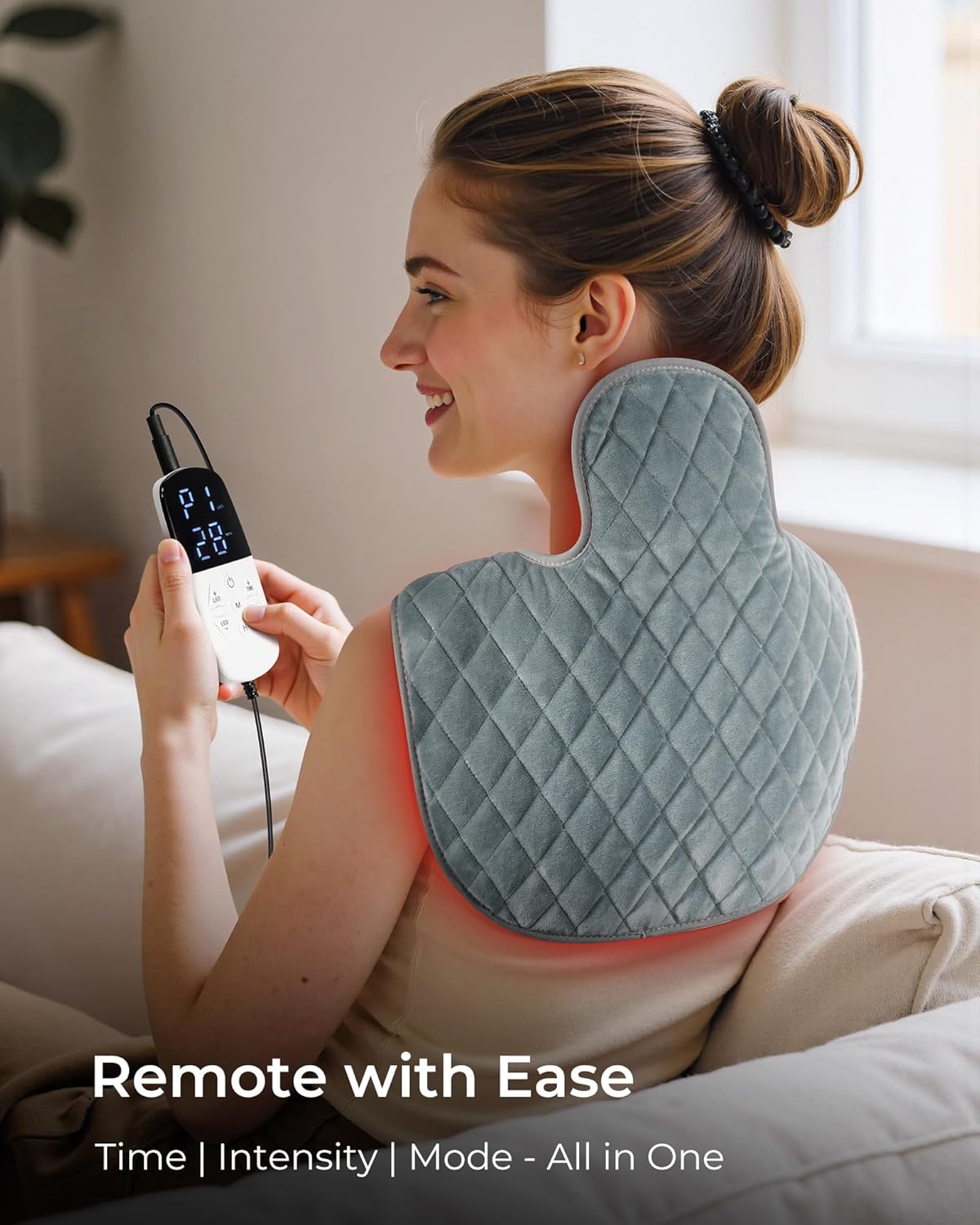 Red Light Therapy for Neck and Shoulder, Infrared Light Therapy for Shoulder/Back, Red Light Therapy for Body Pain Relief with Pulse/ 9 Timer/ 5 Light Intensity/ 3 Working & Heating Mode/ 660nm&850nm - Image 7