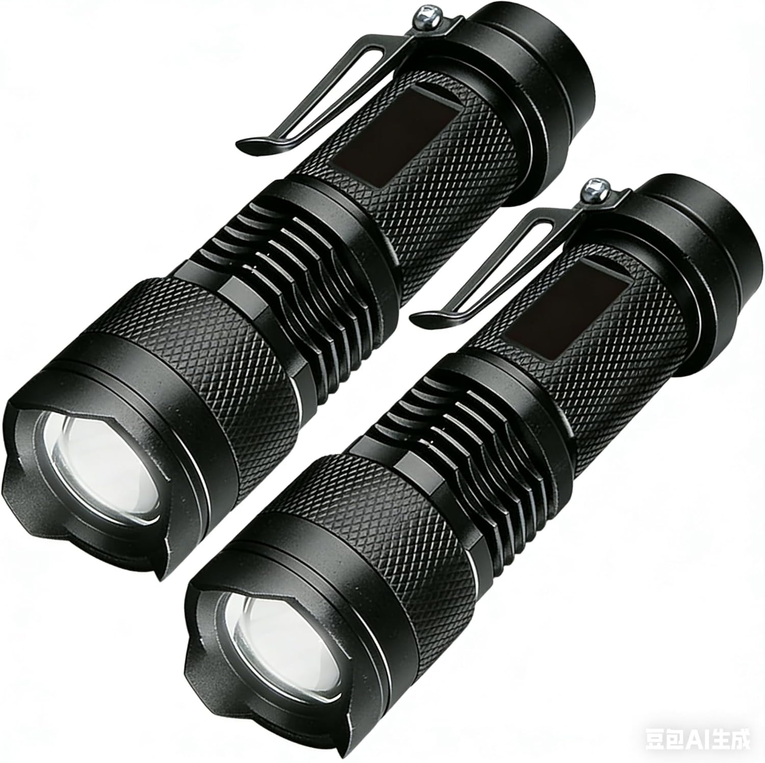 MODOAO 2 Pack Tactical Flashlights, Bright Zoomable LED Mini Flashlights with High Lumens and 3 Modes, Waterproof Portable Pocket Flash Light for Emergency, Camping, and Outdoor Use