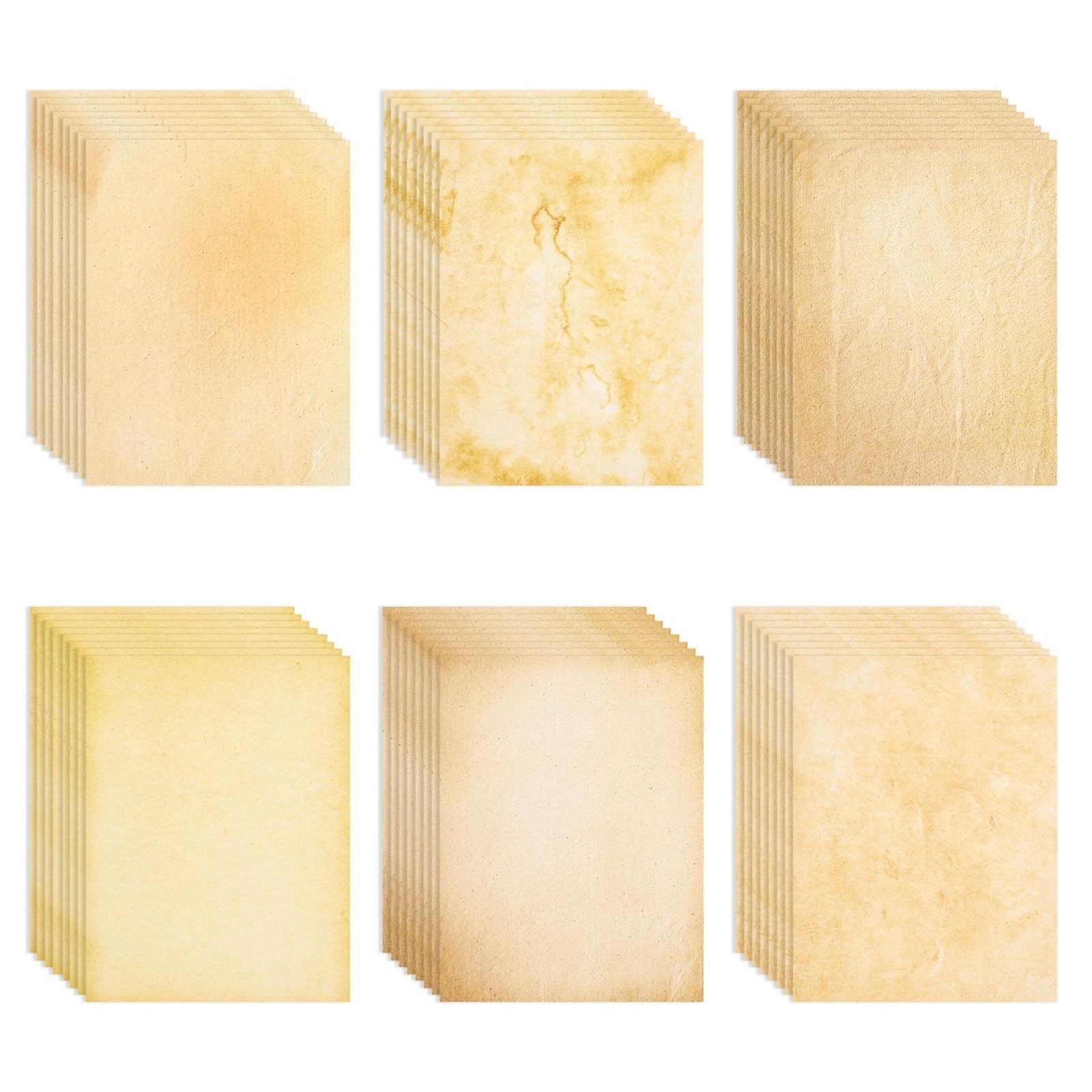 Vintage Paper - 8.5 x 11 in, Stained Antique Double-Sided, 96 Sheets - Letter & Resume Paper for Printer & Typewriter - Rustic Decorative Printer & Scrapbook Sheets