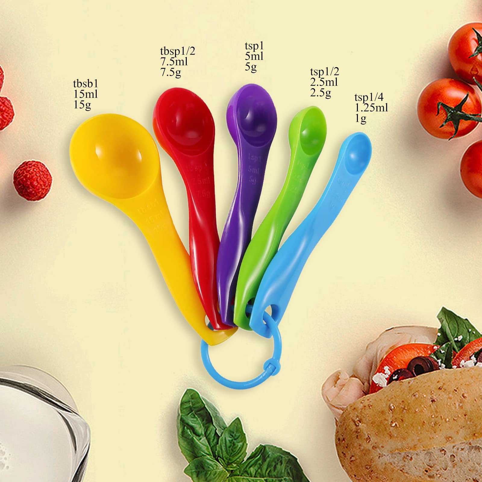 Organizer Girevole,3 Pezzi Piatto Girevole,360° Portaspezie Girevole,Include 5 misurini,Vassoio Girevole Portaoggetti da Cucina per Credenza e Frigorifero,Cucina, Bagno,Portaspezie e Altro