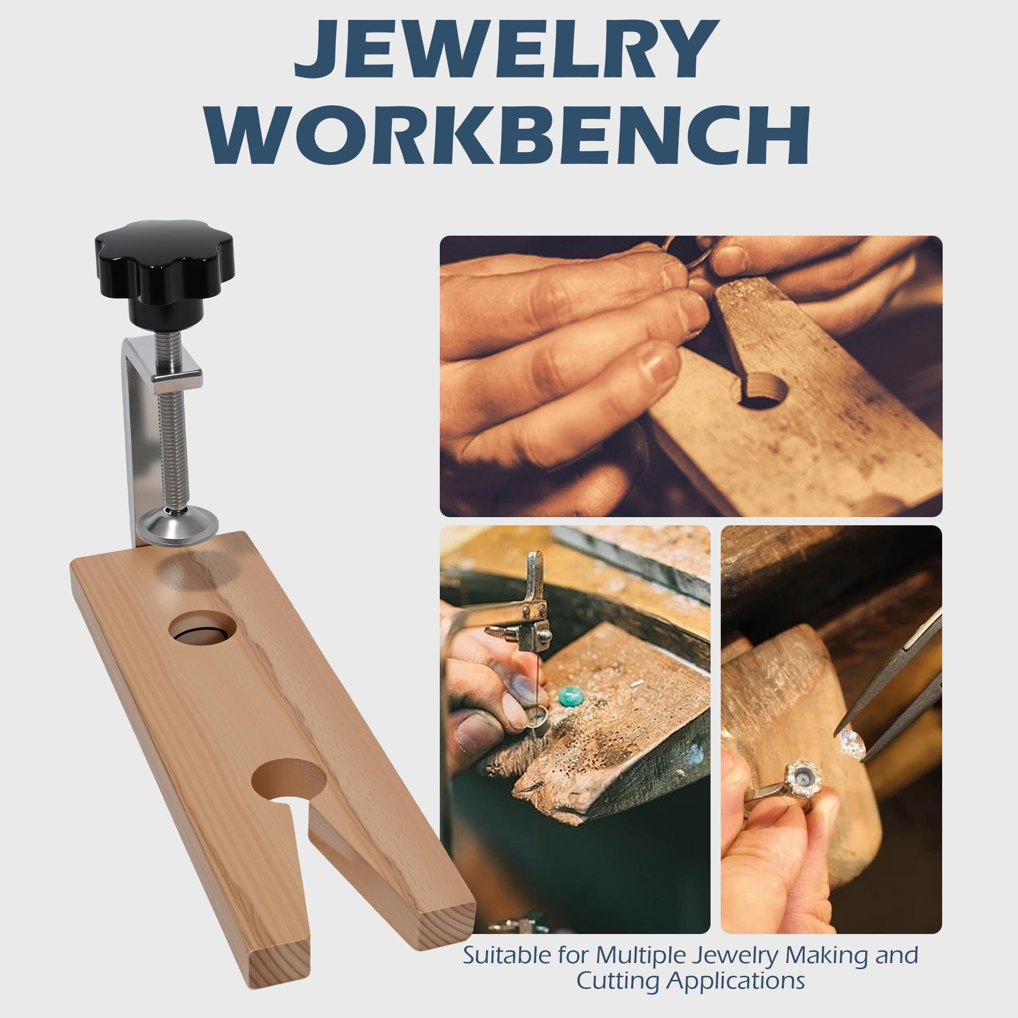 Jewelers Tools Set, Ring Making Kit, Silversmithing Starter Kit, Ring Sizer Mandrel Measuring Tool, Jeweler Saw Frame, Bench Pin Clamp Silversmithing Supplies - Image 4