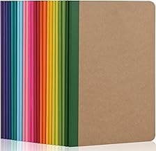ZCZN A5 Vibrant Rainbow Spine Notebook 24 Pieces Lined Notebooks 30 Sheets 60 Pages for School Office Students