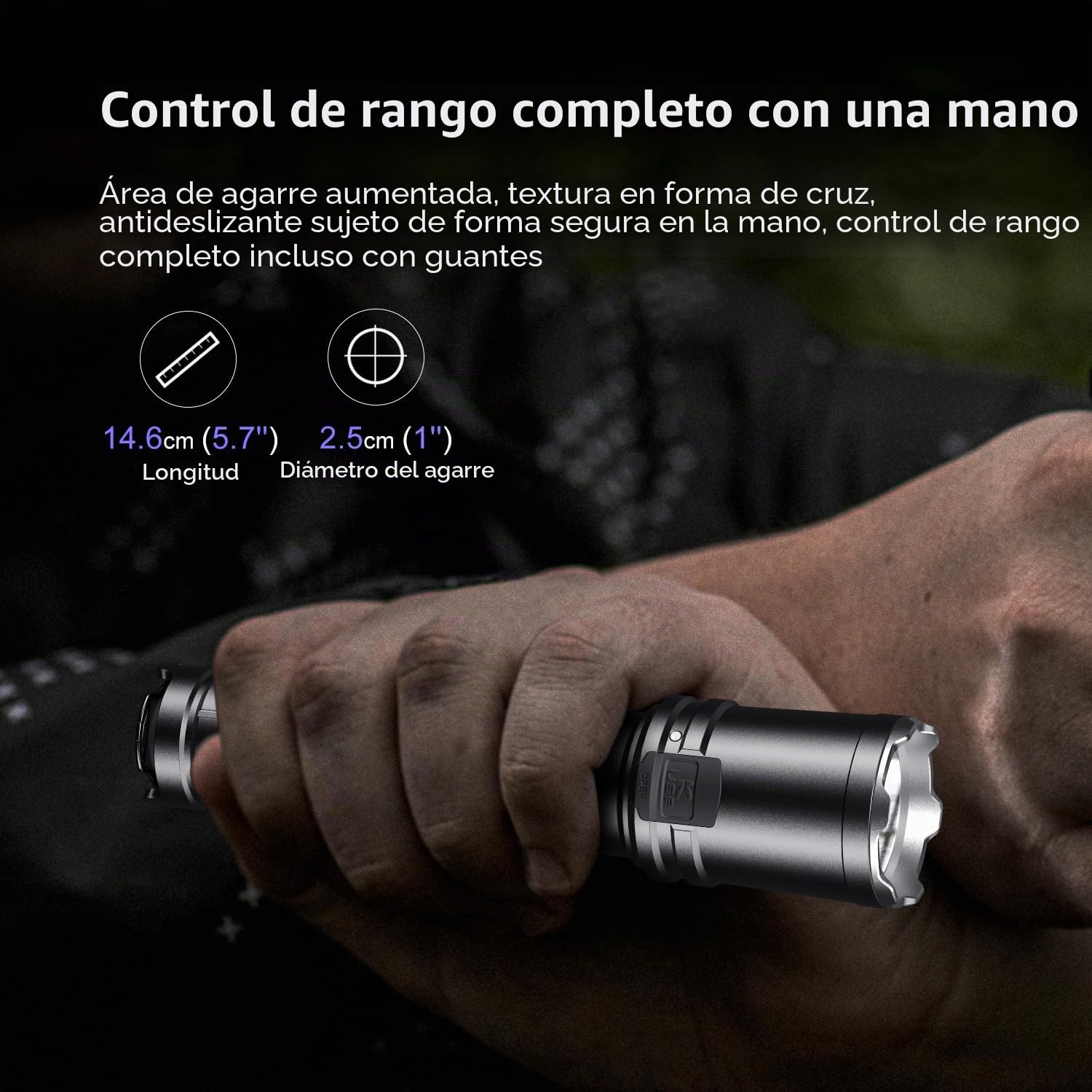 klarus EP11 Linterna táctica de 1300 lúmenes, linterna EDC recargable USB C con batería de 2600 mAh, interruptores de doble cola de reacción instantánea, ajustes tácticos y exteriores, incluye modo