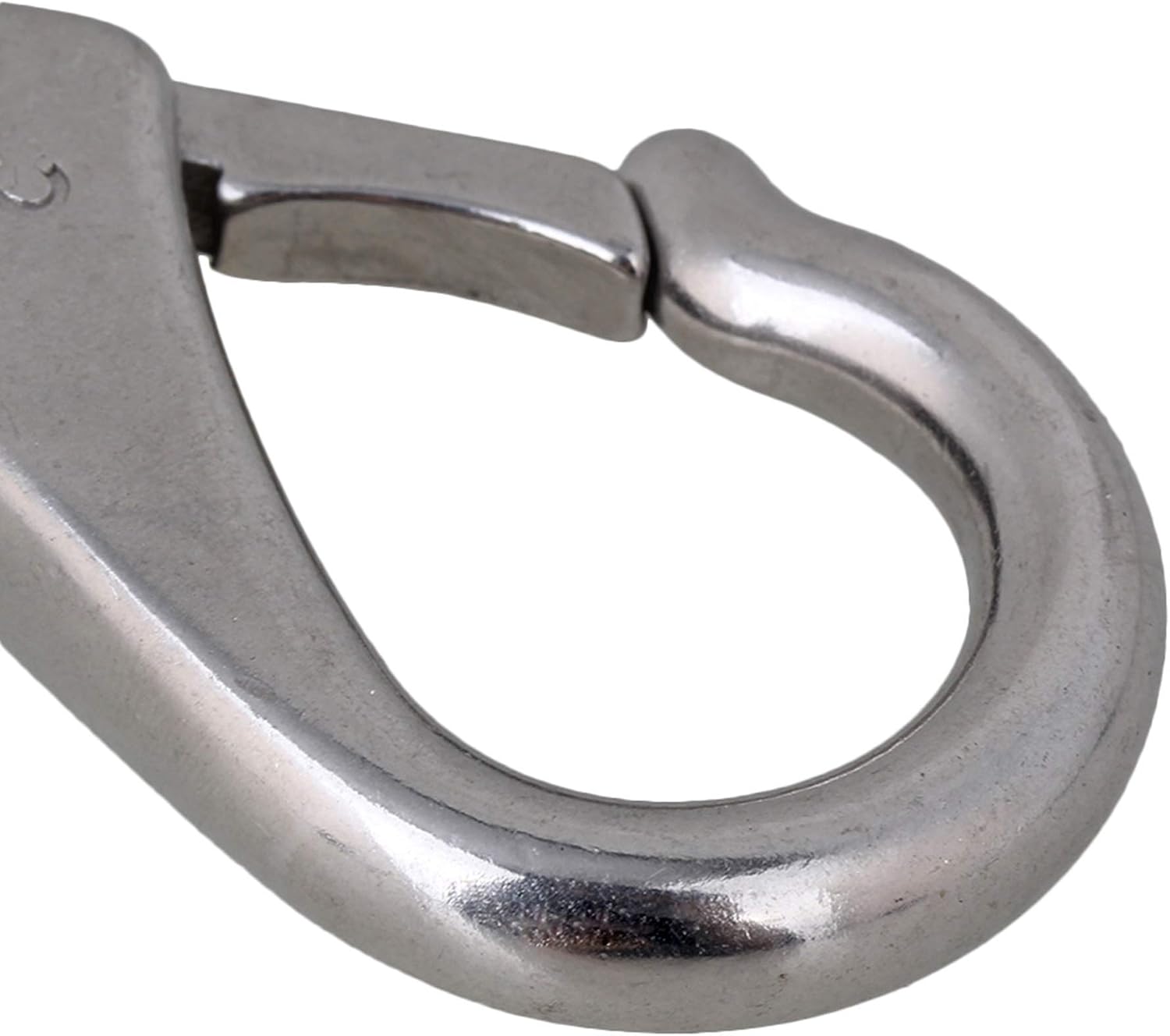 97mm 304 Stainless Steel Size 3 Spring Loaded Fixed Eye Boat Snap Hook Marine Rigging Accessory image 5