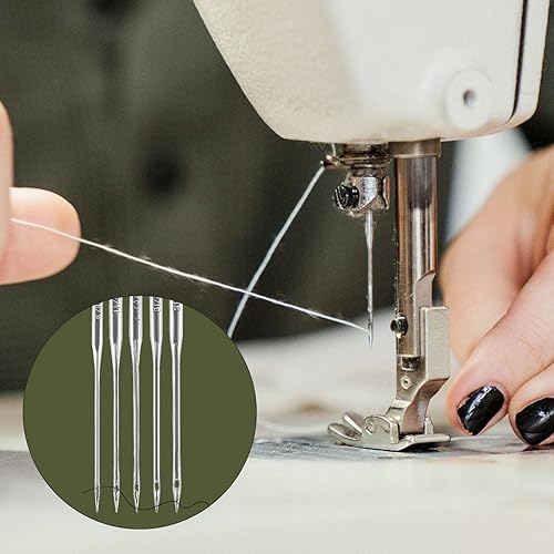 Miniatura 4 de 50 agujas para máquina de coser, variadas universales, Hax1 65/9, 75/11, 90/14, 100/16, 110/18, con enhebrador de agujas para Bernina Singer Janome