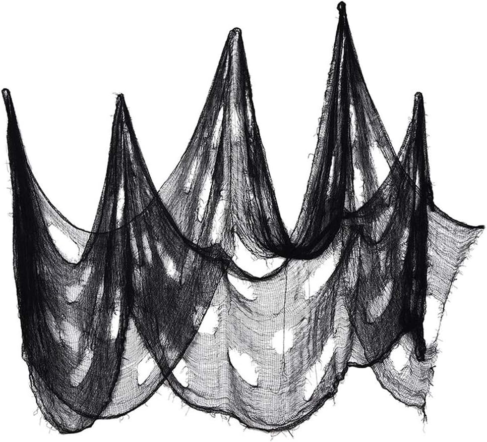 QINGYUN Halloween Creepy Cloth Decoration, Scary Halloween Gauze Cloth(236 x 39 in),Sooky Cloth Tapestry for Halloween Party Decorations Outdoor Yard Home Wall Decor