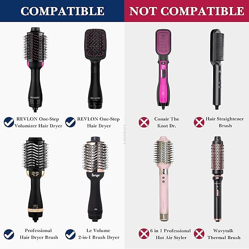 Miniatura 4 de Linkidea Estuche rígido de viaje para cepillo secador de pelo Revlon, herramientas calientes de un solo paso para secadora de pelo y peinador