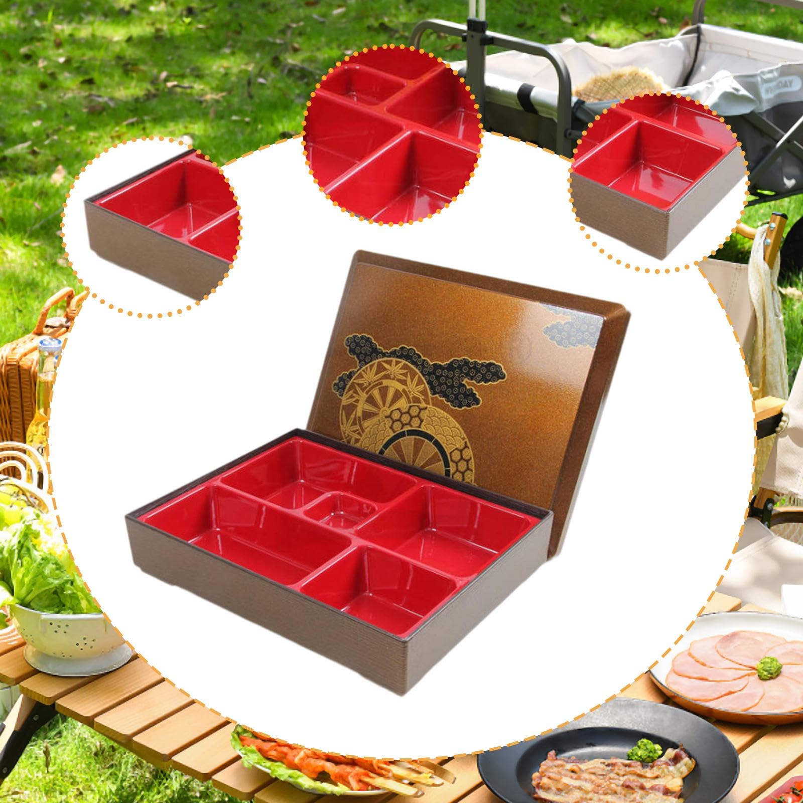 Boîte à Bento Japonaise, Plateau à Sushis Japonais, Support à Riz et à Sushis, Grille 5