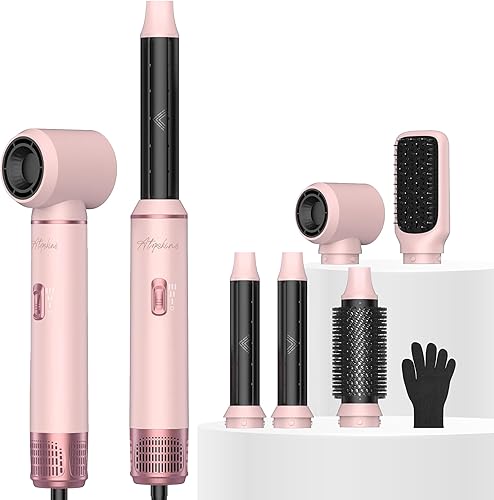 Juego de cepillos para secador de pelo 5 en 1, moldeador de aire caliente desmontable, cepillo de secador, 3 ajustes de calor, estilizador de