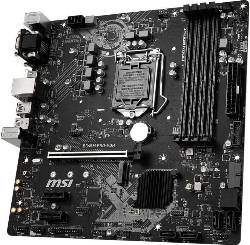 MSI ProSeries Intel B365 LGA 1151 Support 9th/8th Gen Intel Processors Gigabit LAN DDR4 USB/DVI-D/VGA/HDMI Micro ATX Motherboard (B365M PRO-VDH)
