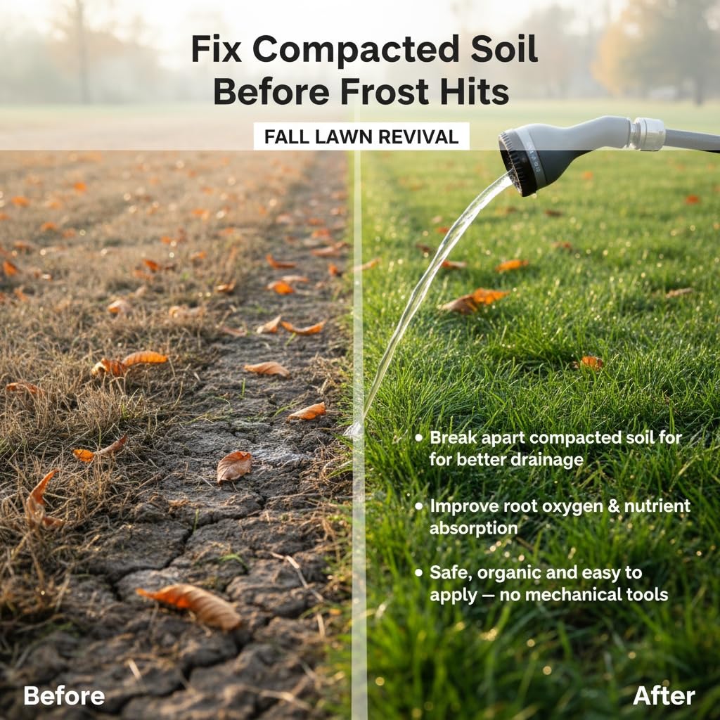 Soft Soil Liquid Soil Aerator & Lawn Treatment to Fix Compacted Soils, Improve Drainage with Non-Mechanical Liquid Application. 1 Gallon