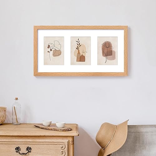 Miniatura 7 de Marco de fotos de madera de roble macizo de 10 x 20 pulgadas, para múltiples fotos de 5 x 7 pulgadas o de 10 x 20 pulgadas sin paspartú, marco de