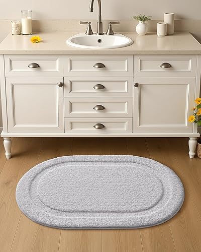 Miniatura 6 de Color&Geometry Alfombra de baño blanca, antideslizante, absorbente, suave, lavable, gruesa, de 19 x 31 pulgadas, alfombra de baño pequeña para suelo