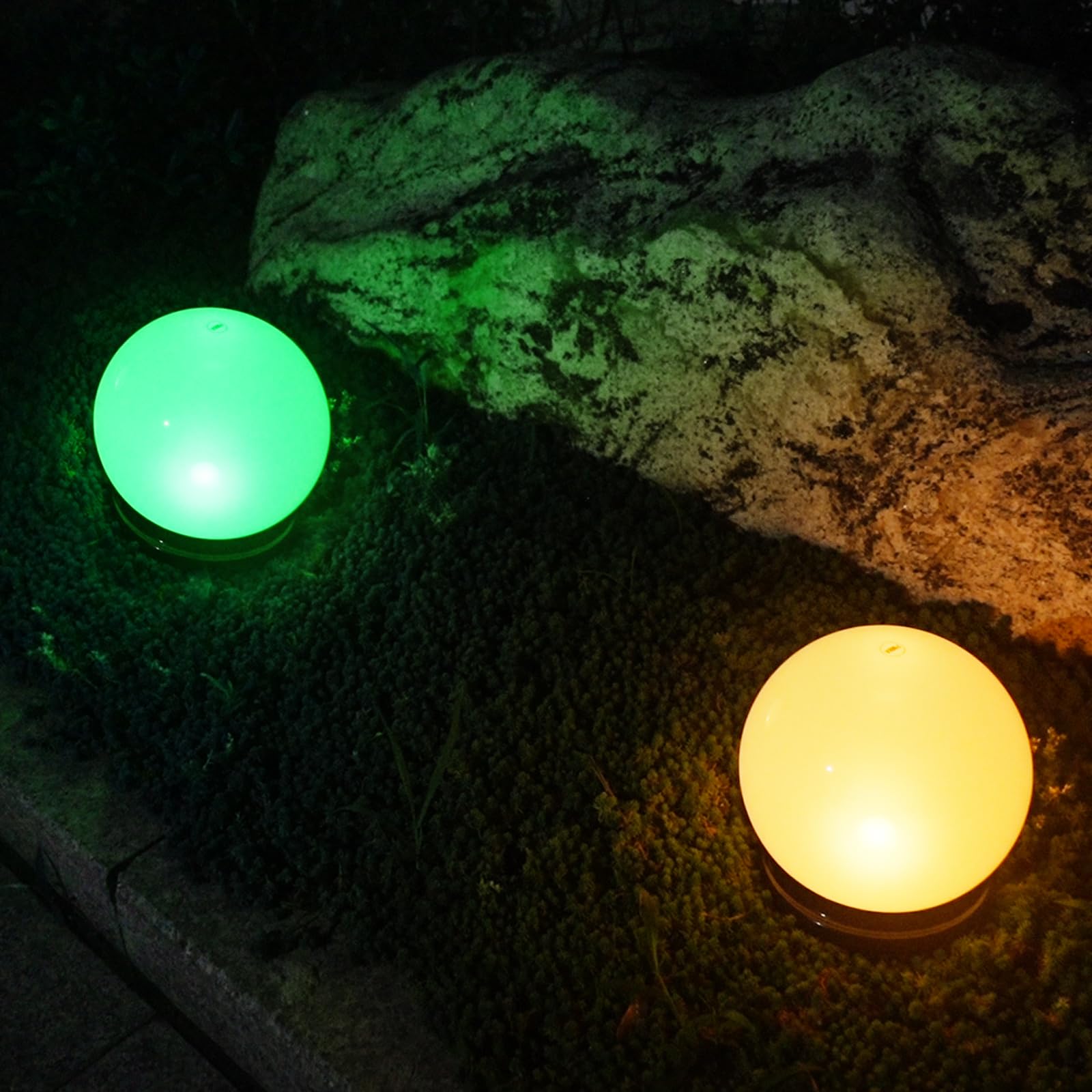 Amazon.co.jp: 翌朝まで点灯!! 【GWSOLAR 庭園灯ボール 直径20cm +RGB