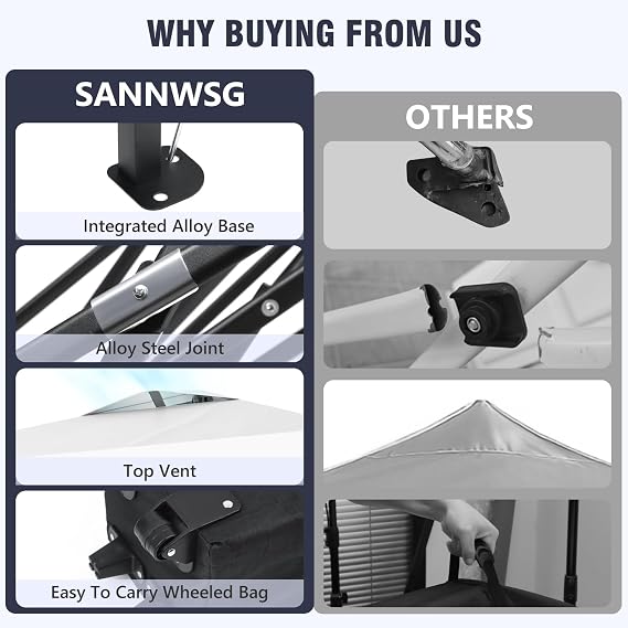 8X8 Pop Up Canopy Tent with Wall