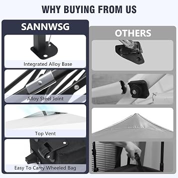 8X8 Pop Up Canopy Tent with Wall
