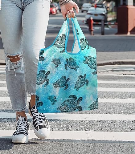 Vista 20 de WIRESTER Bolsa de comestibles reutilizable para mujer, bolsa de compras plegable, bonita bolsa de hombro, bolsa de playa